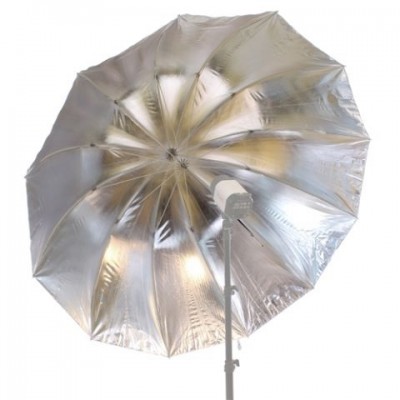 Jumbo Flitsparaplu UR-T86S Zilver/Wit 216 cm