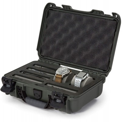 Case w/ Foam Insert  For 2 Watches + 5 Knives Olive Interior