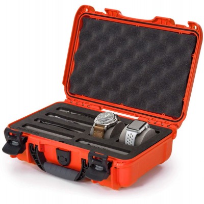 Case w/ Foam Insert  For 2 Watches + 5 Knives Orange Interio