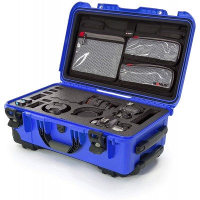Case w/ Lid Org. w/ F For 2 Bodies DSLR Blue Interior 521x28