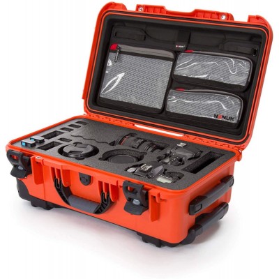 Case w/ Lid Org. w/ F For 2 Bodies DSLR Orange Interior 521x