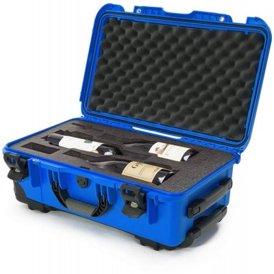 Case w/ Foam Insert For 3 Wine Bottles Blue Interior 521x287