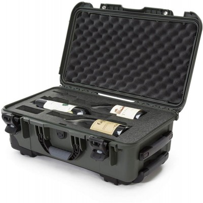 Case w/ Foam Insert For 3 Wine Bottles Olive Interior 521x28