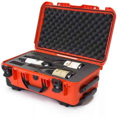 Case w/ Foam Insert For 3 Wine Bottles Orange Interior 521x2