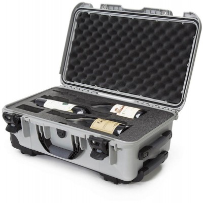 Case w/ Foam Insert For 3 Wine Bottles Silver Interior 521x2