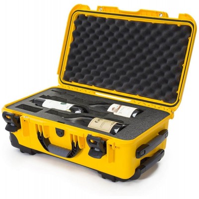 Case w/ Foam Insert For 3 Wine Bottles Yellow Interior 521x2