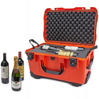 Case w/ Foam Insert For 6 Wine Bottles Orange Interior 546x3