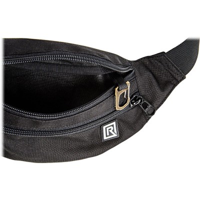 Waist Pack w/ 2 Zippered Pockets / Belt - Black