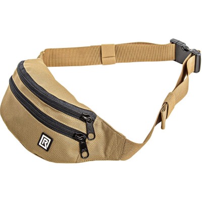 Waist Pack w/ 2 Zippered Pockets / Belt - Coyote