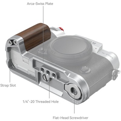 4735 Wooden L-Shape Grip For X-T50 (Silver)