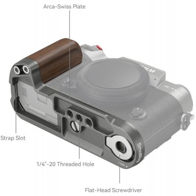 4736 Wooden L-Shape Grip For X-T50 (Charcoal Silver)