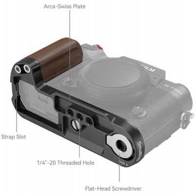 4784 Wooden L-Shape Grip For X-T50 (Black)