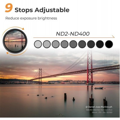 Variabel ND Filter ND2/400 Blue Coated 58mm