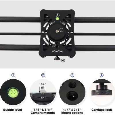 P1 120cm Carbon Camera Slider (w/ KMS-S3)