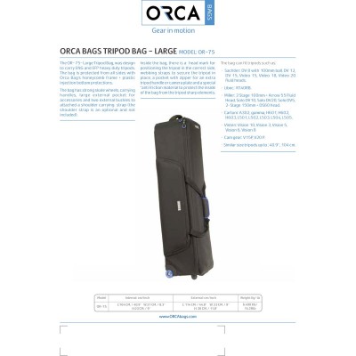 OR-75 ORCA Tripod Rolling Bag - Large