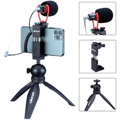 Smartphone Vlog Kit 3: Table Tripod + Houder + Mic